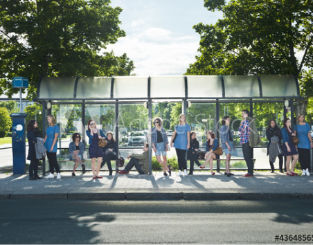 people waiting for bus