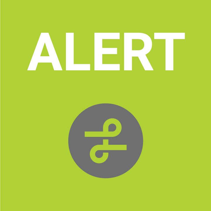 Green square with Alert Icon