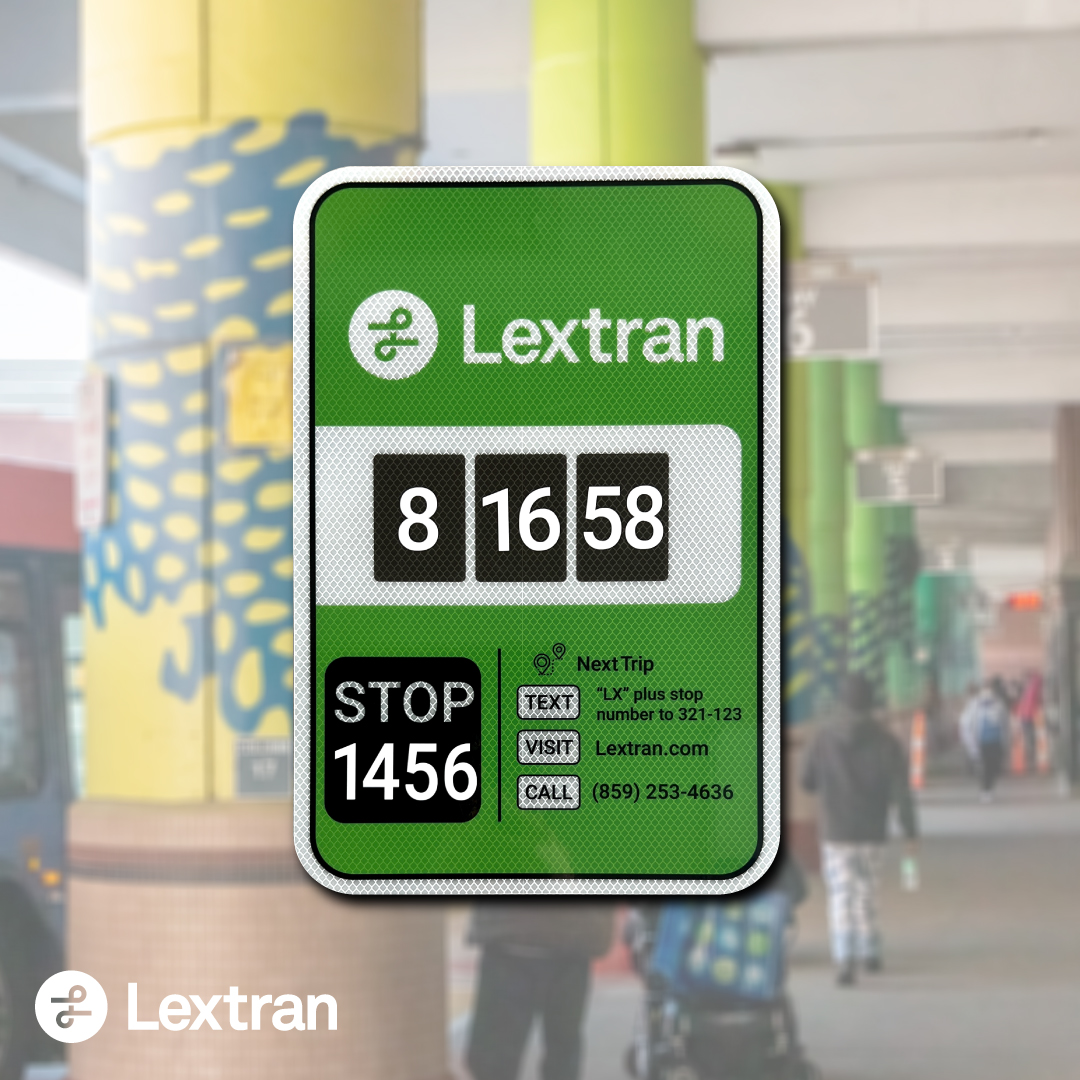 Image of a Bus Stop Sign with Numbers for Route Information